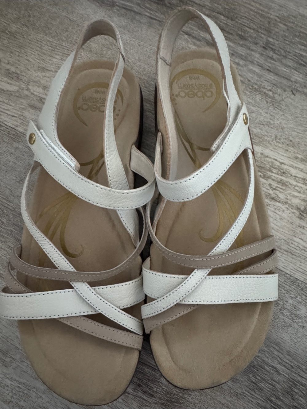 ABEO Biosystem size 8 Sandals - White & Tan Strappy Women’s Sandals - Picture 5 of 9